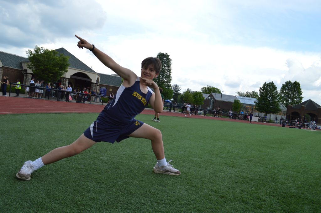 Journalist Sam White, on the track team.